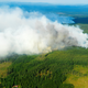 An aerial view of the wildfire outside Ljusdal, Sweden, July 18, 2018.